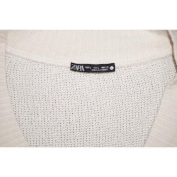 Zara Mesh Openwork V-neck Solid Cotton Knit Vest Used L - Picture 3 of 14